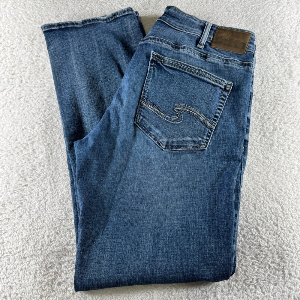 Silver Jeans Men 36x34 Blue Denim Grayson Easy Fit Straight Leg Pocket‎ Clean